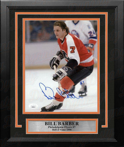 Bill Barber Action Autographed Philadelphia Flyers 8x10 Framed Photo JSA PSA