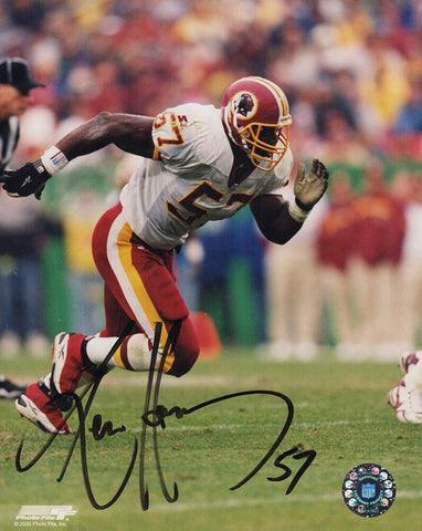 Ken Harvey Signed Washington White Jersey Running Action 8x10 Photo - (SS COA)