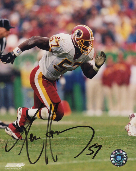 Ken Harvey Signed Washington White Jersey Running Action 8x10 Photo - (SS COA)