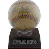 Bob Feller Autographed Cleveland Indians Baseball 1948 Champs HOF Beckett 51596