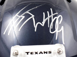 JJ Watt Autographed Houston Texans F/S Speed Helmet - Beckett W Hologram *Silver
