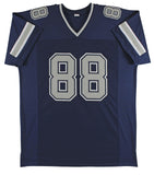 Cowboys Michael Irvin Signed Navy Blue Pro Style Jersey w/ Grey #s BAS Witnessed