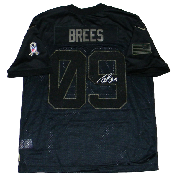 DREW BREES SIGNED NEW ORLEANS SAINTS NIKE LIMITED SALUTE TO SERVICE JERSEY BAS