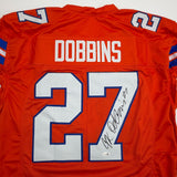 Autographed/Signed JK Dobbins Denver Retro Orange Football Jersey JSA COA