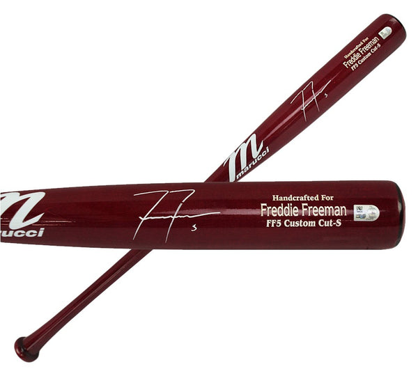 FredFreddie Freeman Signed Atlanta Braves Marucci Game Model Red MLB Bat