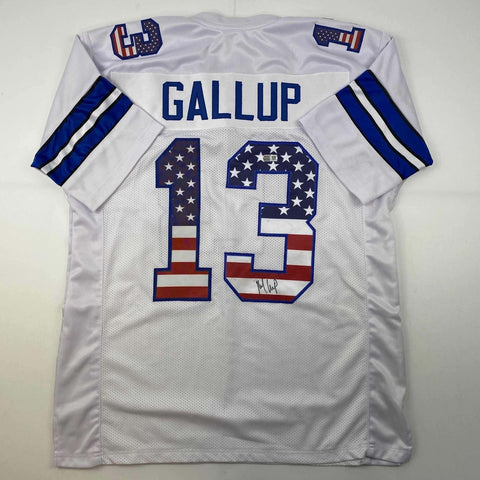 Autographed/Signed Michael Gallup Dallas America's Team White Jersey Tristar COA