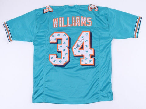 Ricky Williams Signed Miami Dolphins Jersey (JSA) Pot Leaves on Name & Number