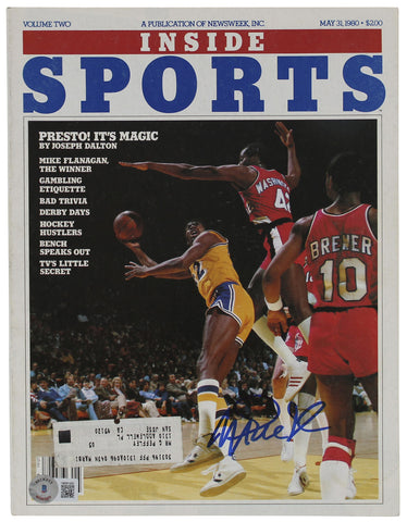Lakers Magic Johnson Signed May 31, 1980 Inside Sports Magazine BAS Witnessed