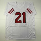 Autographed/Signed Deion Sanders San Francisco White Alt Jersey Beckett BAS COA