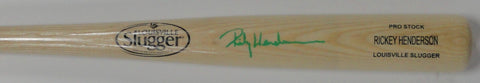 A's RICKEY HENDERSON Signed Name ENGRAVED Louisville Slugger Blonde Bat AUTO JSA