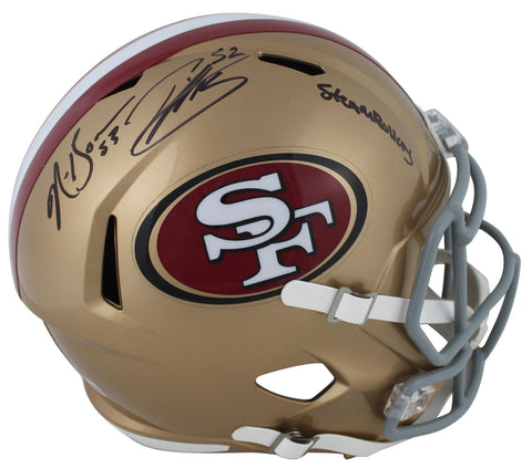 49ers Patrick Willis & Navorro Bowman Signed Full Size Speed Rep Helmet BAS W 2