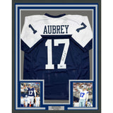 Framed Autographed/Signed Brandon Aubrey 35x39 Dallas Football Jersey BAS COA