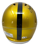 Mean Joe Greene Signed Steelers Full Size Flash Speed Replica Helmet HOF 87 BAS