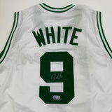 Autographed/Signed Derrick White Boston White Jersey Beckett BAS COA