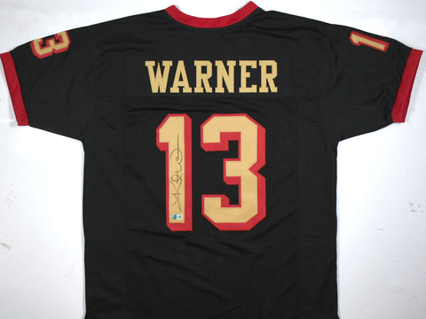 Kurt Warner Autographed Black Pro Style Jersey-Beckett W Hologram *Black