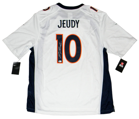 JERRY JEUDY AUTOGRAPHED SIGNED DENVER BRONCOS #10 WHITE NIKE JERSEY BECKETT