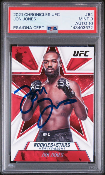 Jon Jones Signed 2021 Panini Rookies & Stars UFC #84 - PSA 9 AUTO 10