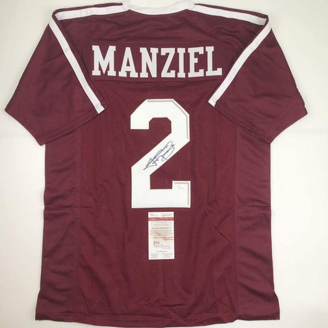 Autographed/Signed JOHNNY MANZIEL Texas A&M Maroon Jersey JSA COA Auto