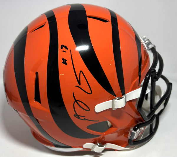Bengals Receiver AJ GREEN Signed Full Size Replica Speed Helmet AUTO - BAS