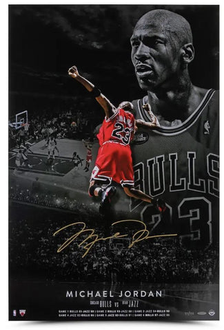 MICHAEL JORDAN Autographed Bulls "Poster 1998" 24" x 36" Photograph UDA LE 98