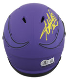 Vikings Adrian Peterson Signed Rave Speed Mini Helmet W/ Case BAS Witnessed