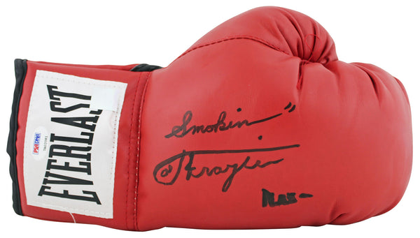 Muhammad Ali & Joe Frazier Signed Red Everlast Boxing Glove PSA/DNA #7A02081