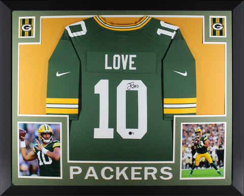 Jordan Love Autographed Green Bay Packers Nike Game Framed Jersey Beckett COA