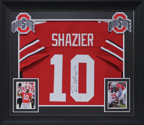 OSU Ryan Shazier Authentic Signed Red Pro Style Framed Jersey BAS Witnessed