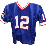 Jim Kelly Autographed/Signed Pro Style Blue Jersey JSA 42970