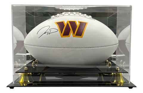 Jayden Daniels Signed Washington Commanders Logo Football Fanatics w/ Case