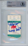 O.J. Simpson Signed 1973 vs Packers Ticket Stub 2003 Rush Yds Beckett Slab 36672