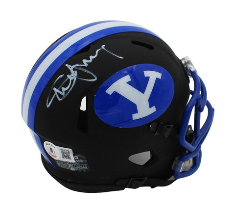 Steve Young Signed BYU Cougars Schutt Black NCAA Mini Helmet