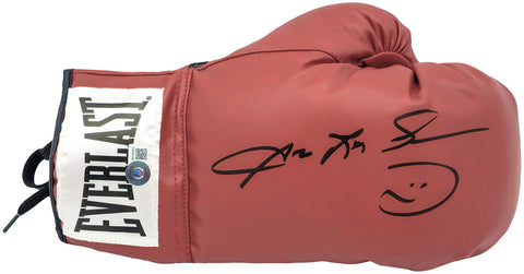 SUGAR RAY LEONARD AUTOGRAPHED RED EVERLAST RH BOXING GLOVE BECKETT 227971