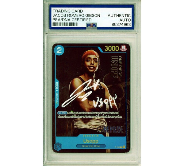 Jacob Romero Gibson Signed One Piece Live Action Usopp Encapsulated Game Card
