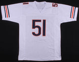 Dick Butkus Signed Chicago Bears White Jersey (JSA) 8xPro Bowl & Hall of Fame LB