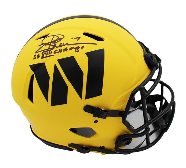 Joe Theismann Signed Washington Commanders Speed Auth Rave Helmet + Inscription