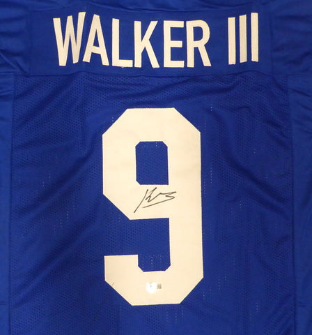 Seattle Seahawks Kenneth Walker III Autographed Blue Jersey Beckett QR #W811219