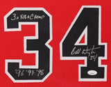 Bill Wennington Signed Chicago Bulls Framed Jersey "3x NBA Champ '96 '97' '98"