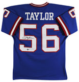Giants Lawrence Taylor Signed 1986 Blue M&N Throwback Authentic Jersey BAS