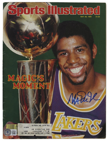 Lakers Magic Johnson Signed May 26, 1980 Sports Illustrated Magazine BAS Witness