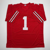 Autographed/Signed Quinshon Judkins Ohio State Red College Jersey Beckett COA