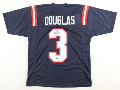 Demario Douglas Signed New England Patriots Jersey (Beckett) 2023 Draft Pick /WR