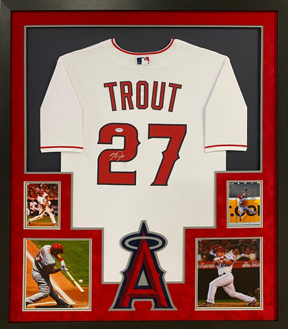 Mike Trout Autographed Signed Framed Los Angeles Angels Anaheim Jersey PSA/DNA