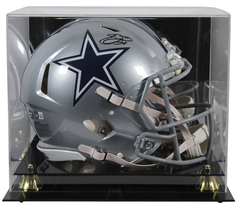 Cowboys Emmitt Smith Signed Silver Full Size Speed Proline Helmet w/ Case BAS W