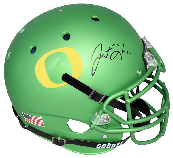 JUSTIN HERBERT SIGNED OREGON DUCKS APPLE FULL SIZE AUTHENTIC HELMET BECKETT
