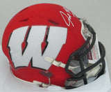 Badgers JOE THOMAS Signed Riddell AMP Speed Mini Helmet AUTO chof - JSA