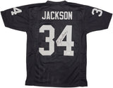 OAKLAND RAIDERS BO JACKSON AUTOGRAPHED BLACK JERSEY BECKETT BAS WITNESS 226423