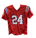 Ty Law Autographed/Signed Pro Style Jersey Red Beckett 40934