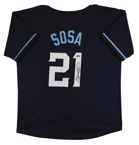 Sammy Sosa Authentic Signed Navy Pro Style Jersey Autographed BAS Witnessed