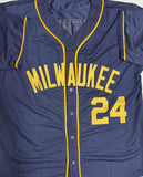 WILLIAM CONTRERAS Signed Custom Replica Navy Jersey - Milwaukee Brewers - BAS